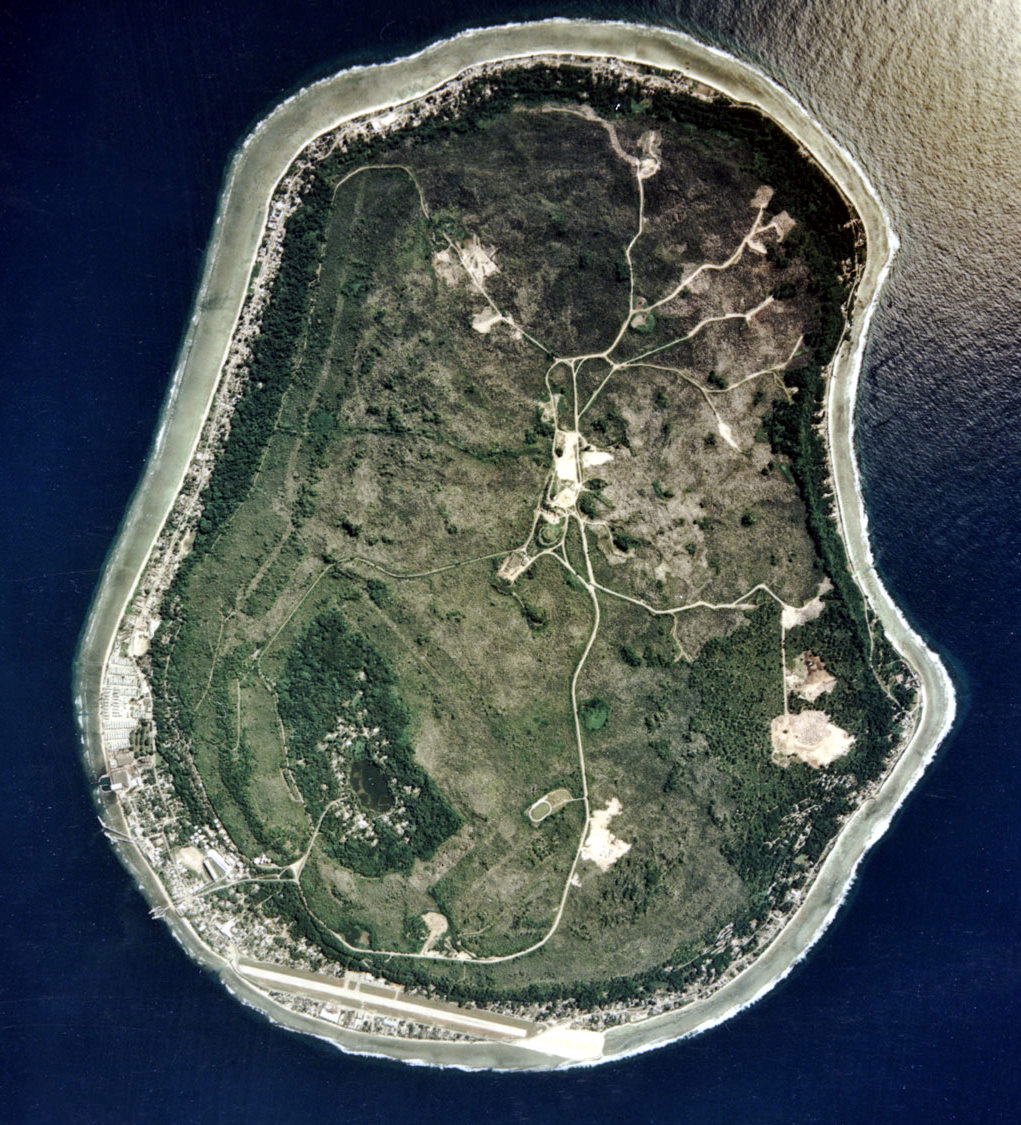 Aerial view of the whole island of Nauru
