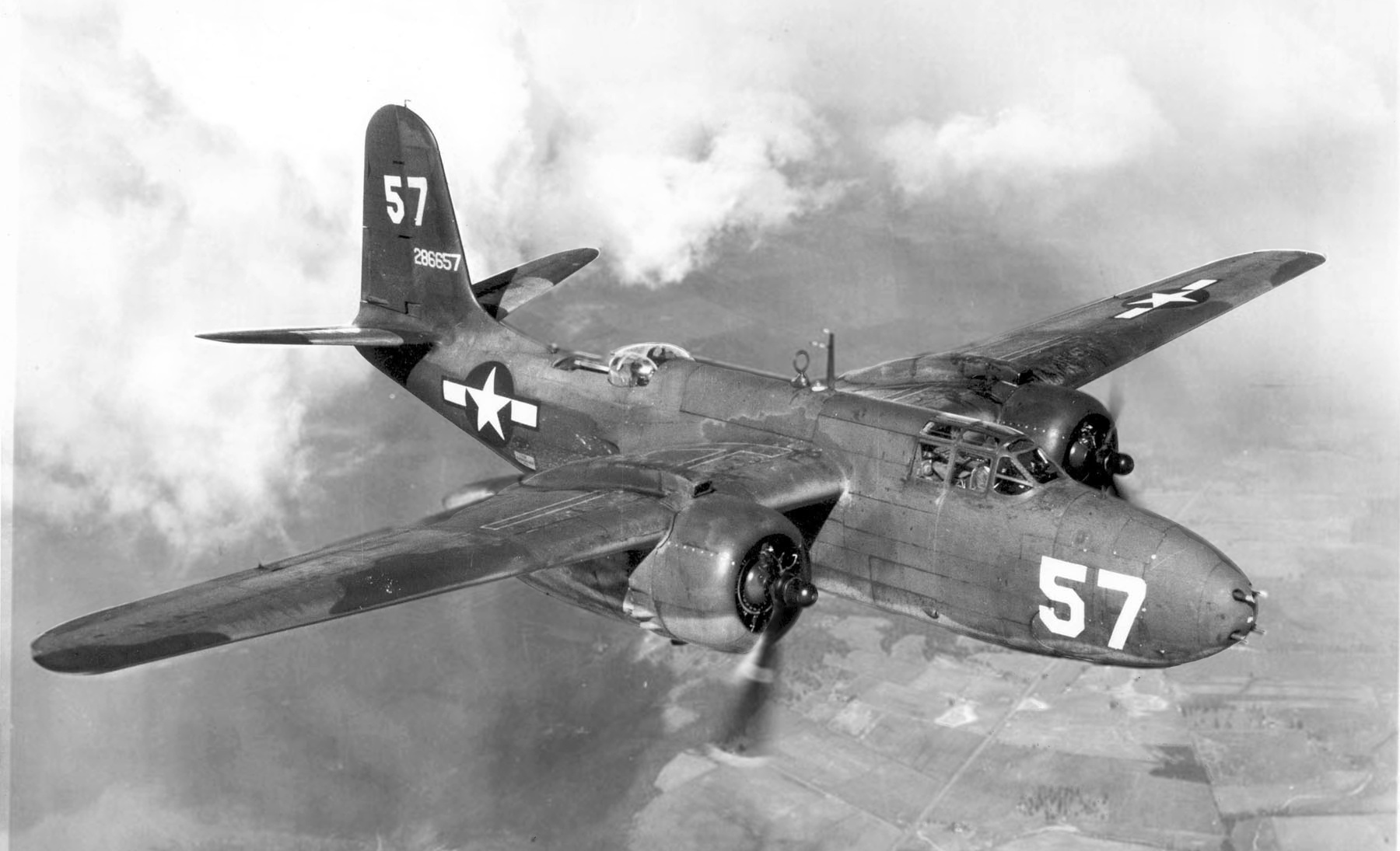 An American bomber of the Second World War in flight
