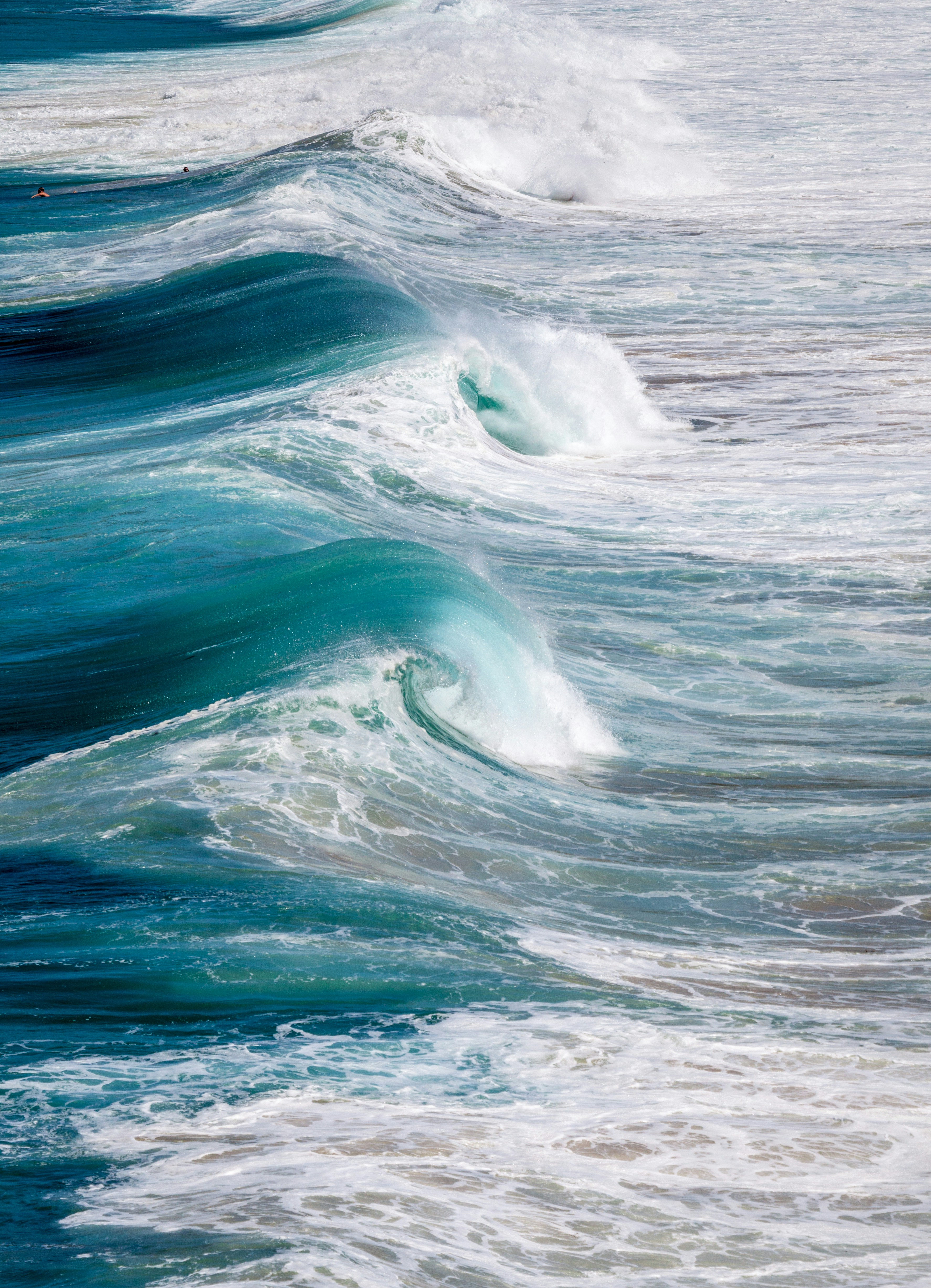 Large ocean waves breaking